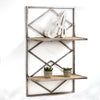 Wood and Metal Hanging Shelf Rack